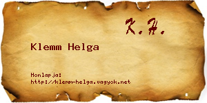 Klemm Helga névjegykártya